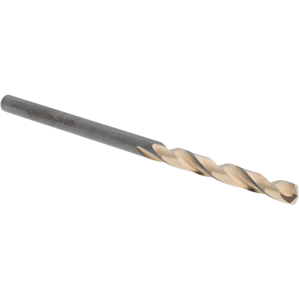 Hertel H95006114 Jobber Length Drill Bit #15 (0.1800) Dia, 137 deg, HSS