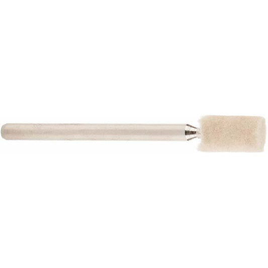 Value Collection 516108 Mounted Polishing Bob Cylinder Shape, 1/4" Max Dia, 1/8" Shank Dia, Wool Felt