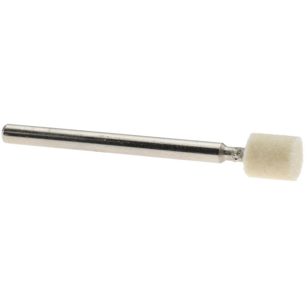 Value Collection 516106 Mounted Polishing Bob Cylinder Shape, 1/4" Max Dia, 1/8" Shank Dia, Wool Felt