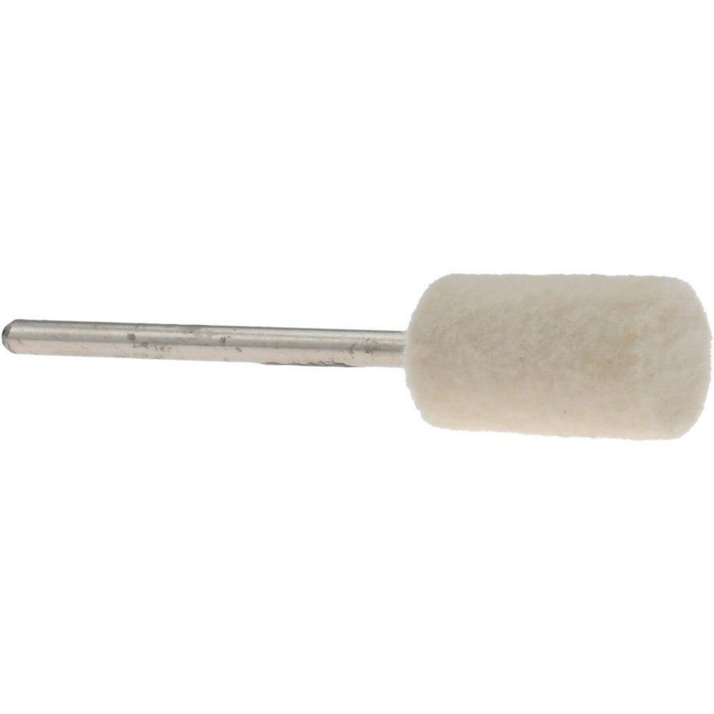 Value Collection 516101 Mounted Polishing Bob Cylinder Shape, 3/8" Max Dia, 3/32" Shank Dia, Wool Felt