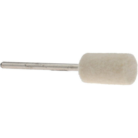 Value Collection 516101 Mounted Polishing Bob Cylinder Shape, 3/8" Max Dia, 3/32" Shank Dia, Wool Felt