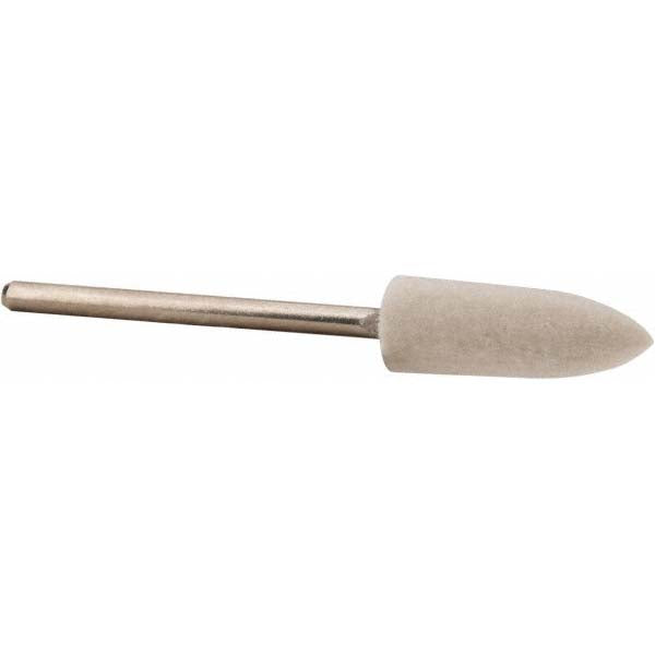 Value Collection 516099 Mounted Polishing Bob Cone Shape, 1/4" Max Dia, 3/32" Shank Dia, Wool Felt