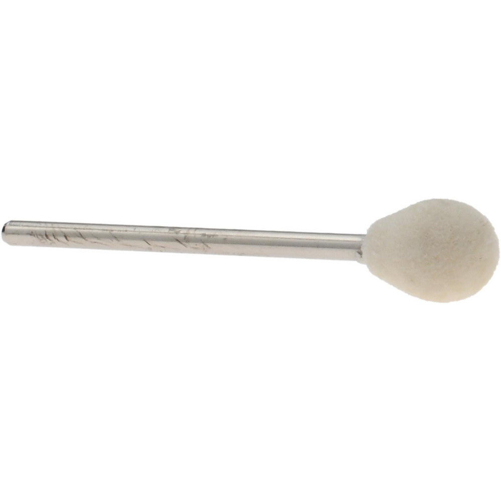 Value Collection 516098 Mounted Polishing Bob Ball Shape, 5/16" Max Dia, 3/32" Shank Dia, Wool Felt