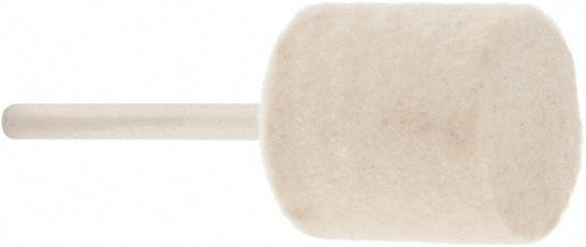 Value Collection 516123 Mounted Polishing Bob Cylinder Shape, 3/4" Max Dia, 1/8" Shank Dia, Wool Felt