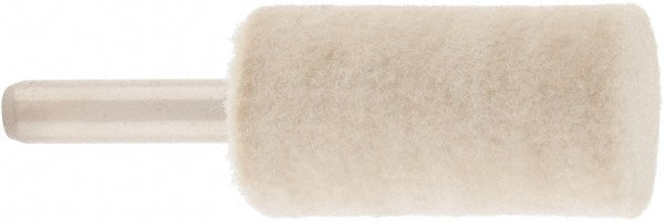 Value Collection 516189 Mounted Polishing Bob Cylinder Shape, 3/4" Max Dia, 1/4" Shank Dia, Wool Felt