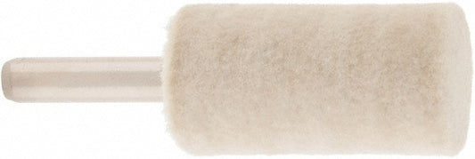 Value Collection 516189 Mounted Polishing Bob Cylinder Shape, 3/4" Max Dia, 1/4" Shank Dia, Wool Felt