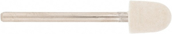 Value Collection 516191 Mounted Polishing Bob Oval Shape, 3/8" Max Dia, 1/8" Shank Dia, Wool Felt