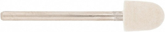 Value Collection 516191 Mounted Polishing Bob Oval Shape, 3/8" Max Dia, 1/8" Shank Dia, Wool Felt
