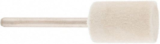 Value Collection 516187 Mounted Polishing Bob Cylinder Shape, 1/2" Max Dia, 1/8" Shank Dia, Wool Felt