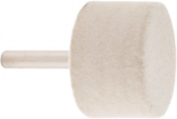 Value Collection 516183 Mounted Polishing Bob Cylinder Shape, 1-1/2" Max Dia, 1/4" Shank Dia, Wool Felt