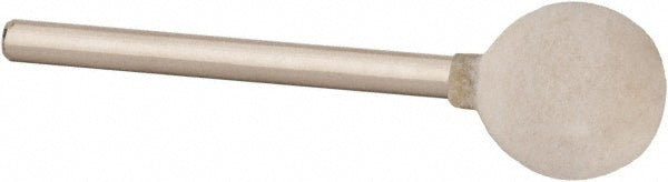 Value Collection 516172 Mounted Polishing Bob Ball Shape, 1/2" Max Dia, 1/8" Shank Dia, Wool Felt