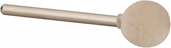 Value Collection 516171 Mounted Polishing Bob Ball Shape, 1/2" Max Dia, 1/8" Shank Dia, Wool Felt