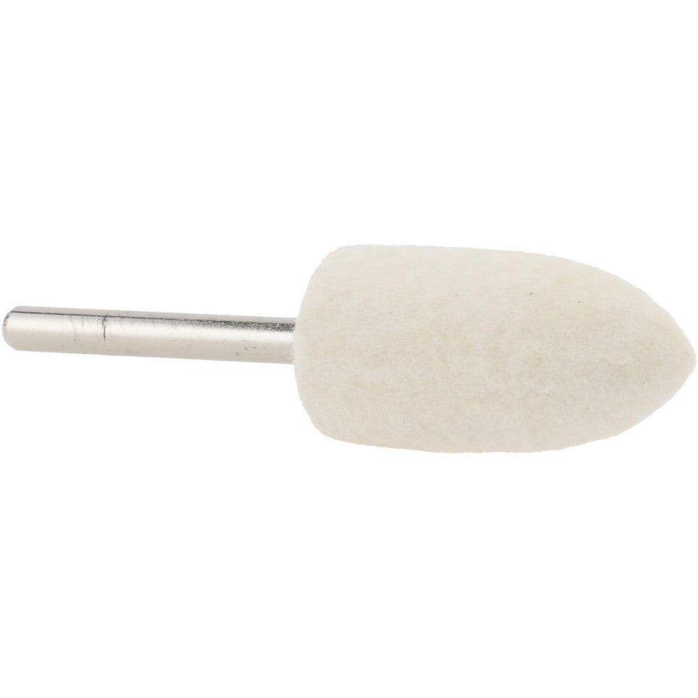 Value Collection 516161 Mounted Polishing Bob Bullet Shape, 1/2" Max Dia, 1/8" Shank Dia, Wool Felt