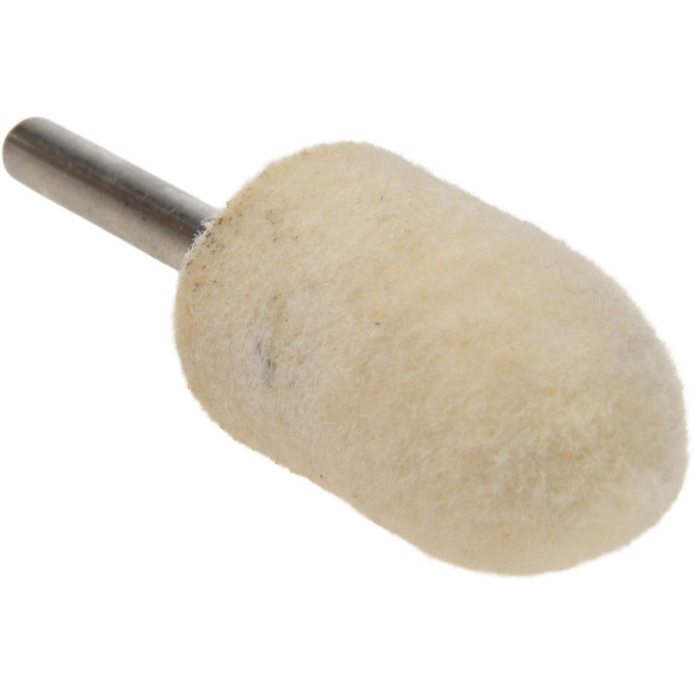 Value Collection 516159 Mounted Polishing Bob Bullet Shape, 1/2" Max Dia, 1/8" Shank Dia, Wool Felt