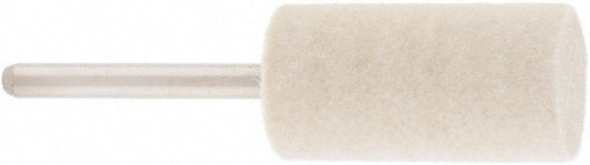 Value Collection 516120 Mounted Polishing Bob Cylinder Shape, 1/2" Max Dia, 1/8" Shank Dia, Wool Felt