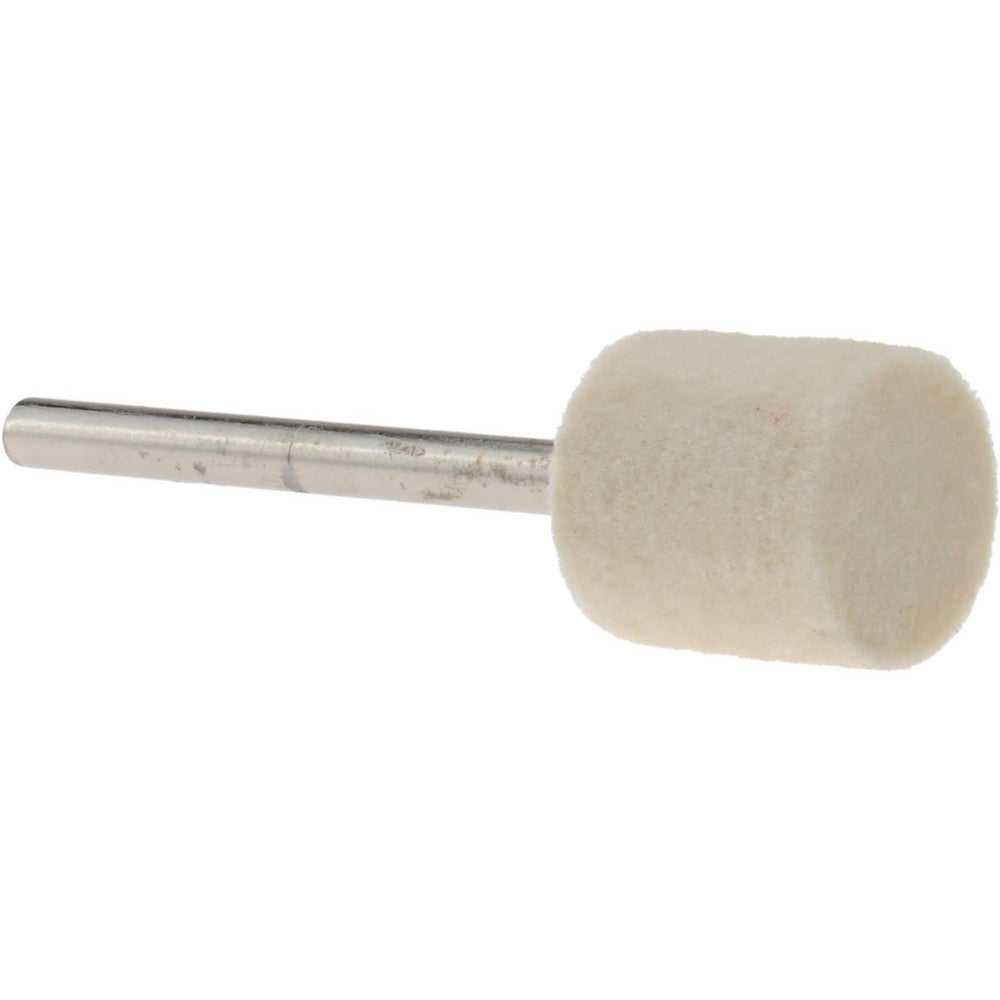 Value Collection 516118 Mounted Polishing Bob Cylinder Shape, 1/2" Max Dia, 1/8" Shank Dia, Wool Felt