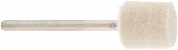 Value Collection 516117 Mounted Polishing Bob Cylinder Shape, 1/2" Max Dia, 1/8" Shank Dia, Wool Felt