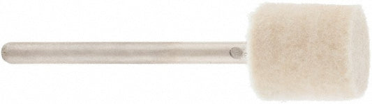 Value Collection 516117 Mounted Polishing Bob Cylinder Shape, 1/2" Max Dia, 1/8" Shank Dia, Wool Felt