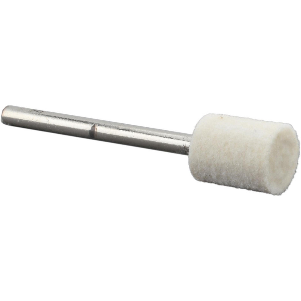 Value Collection 516115 Mounted Polishing Bob Cylinder Shape, 3/8" Max Dia, 1/8" Shank Dia, Wool Felt