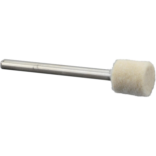 Value Collection 516111 Mounted Polishing Bob Cylinder Shape, 3/8" Max Dia, 1/8" Shank Dia, Wool Felt