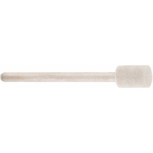 Value Collection 516110 Mounted Polishing Bob Cylinder Shape, 1/4" Max Dia, 1/8" Shank Dia, Wool Felt
