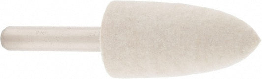Value Collection 516163 Mounted Polishing Bob Bullet Shape, 3/4" Max Dia, 1/4" Shank Dia, Wool Felt