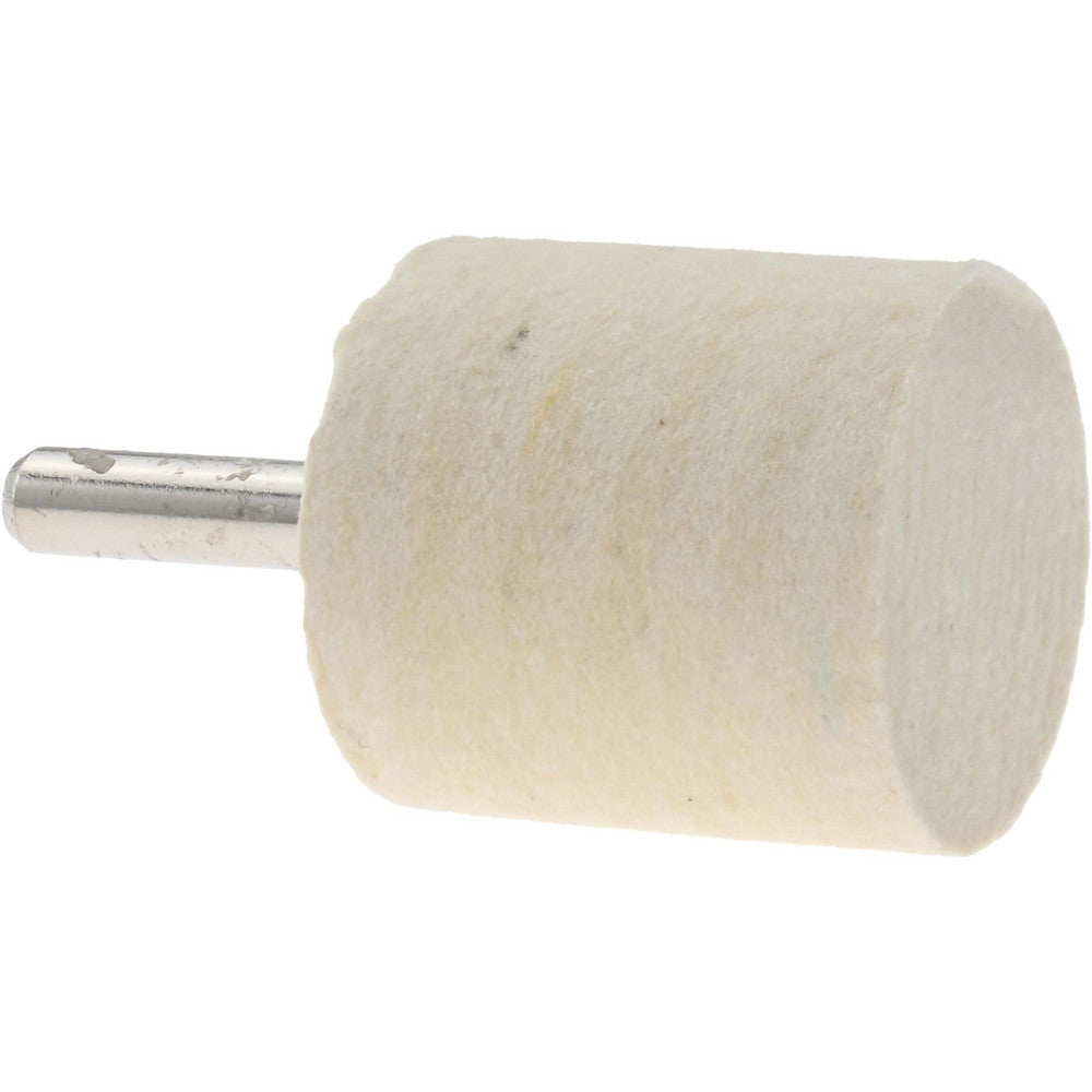 Value Collection 516181 Mounted Polishing Bob Cylinder Shape, 1-1/4" Max Dia, 1/4" Shank Dia, Wool Felt