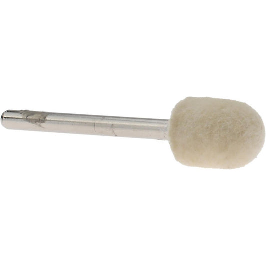 Value Collection 516190 Mounted Polishing Bob Oval Shape, 3/8" Max Dia, 1/8" Shank Dia, Wool Felt
