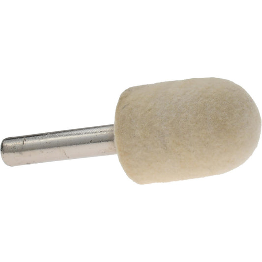 Value Collection 516194 Mounted Polishing Bob Olive Shape, 3/4" Max Dia, 1/4" Shank Dia, Wool Felt