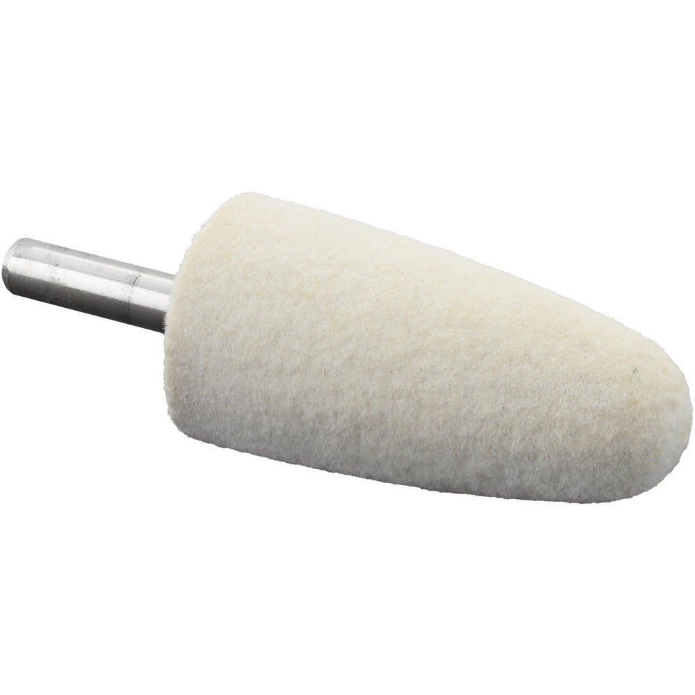 Value Collection 516151 Mounted Polishing Bob Conical Shape, 1" Max Dia, 1/4" Shank Dia, Wool Felt