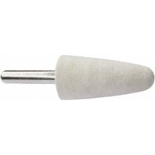 Value Collection 516147 Mounted Polishing Bob Conical Shape, 3/4" Max Dia, 1/4" Shank Dia, Wool Felt