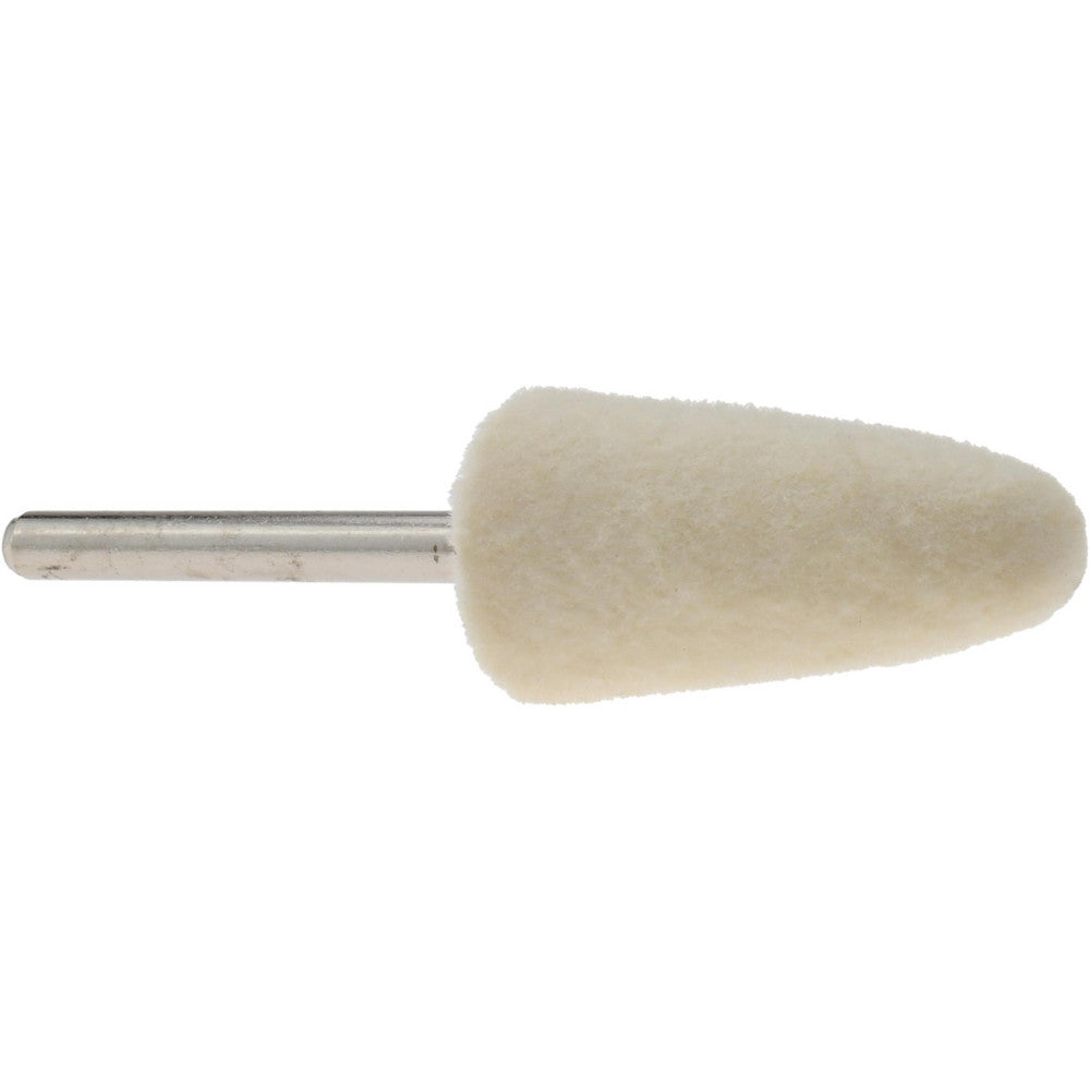 Value Collection 516145 Mounted Polishing Bob Conical Shape, 1/2" Max Dia, 1/8" Shank Dia, Wool Felt