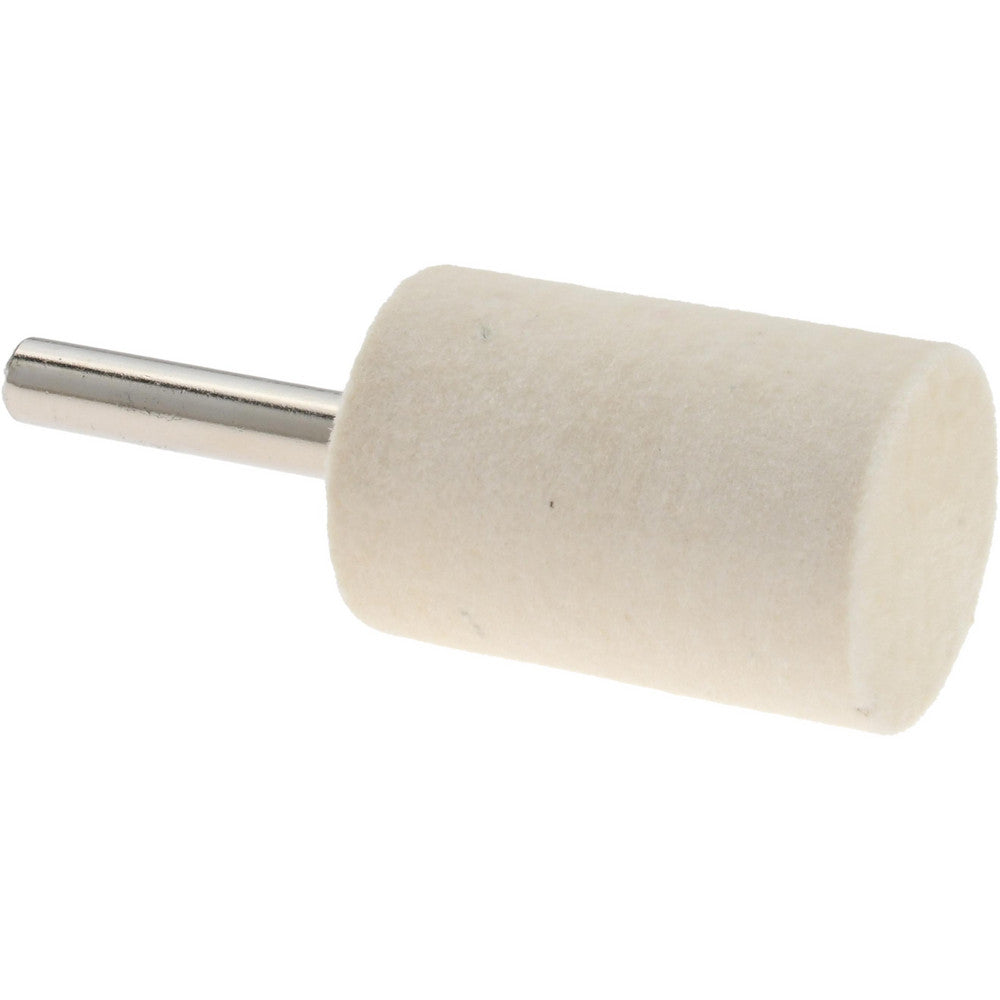 Value Collection 516135 Mounted Polishing Bob Cylinder Shape, 1" Max Dia, 1/4" Shank Dia, Wool Felt