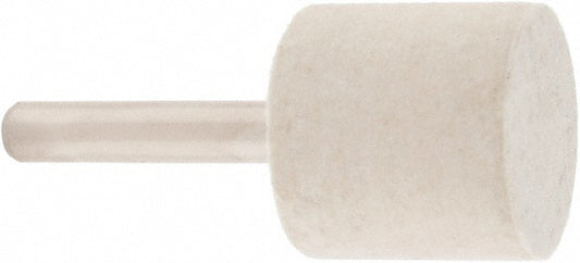 Value Collection 516131 Mounted Polishing Bob Cylinder Shape, 1" Max Dia, 1/4" Shank Dia, Wool Felt