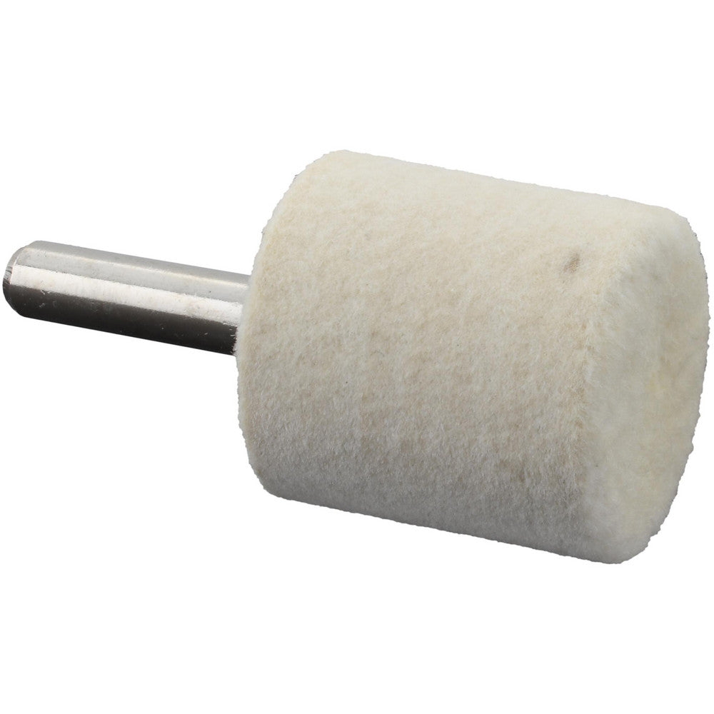 Value Collection 516129 Mounted Polishing Bob Cylinder Shape, 1" Max Dia, 1/4" Shank Dia, Wool Felt