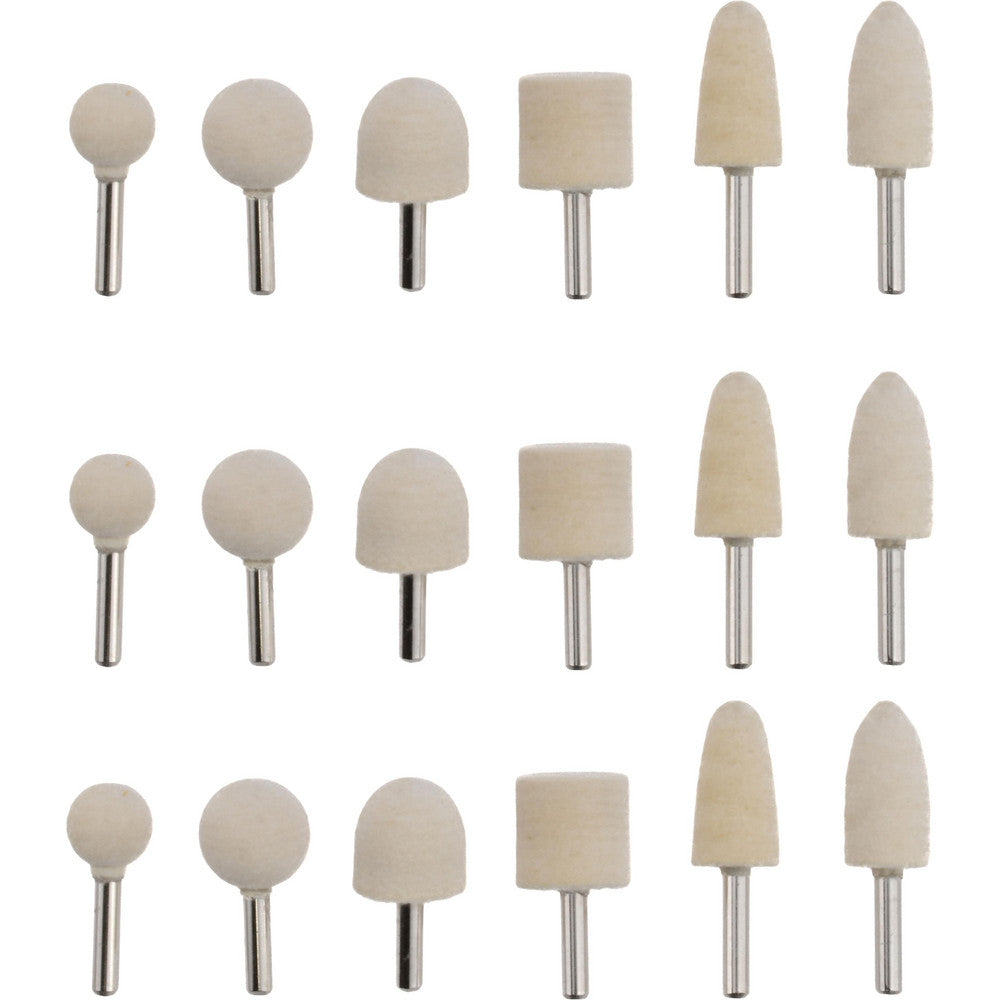 Value Collection 516199 18 Piece, 1/4" Shank Diam, Wool Felt Bob Set