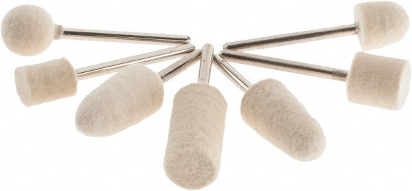 Value Collection 516095 7 Piece, 1/8" Shank Diam, Wool Felt Bob Set