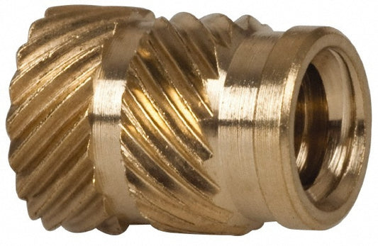 E-Z LOK HI-124-WH 1/4" Drill, 10 24 UNC, 0.278" Diam, Brass Unheaded Heat Installed Threaded Insert