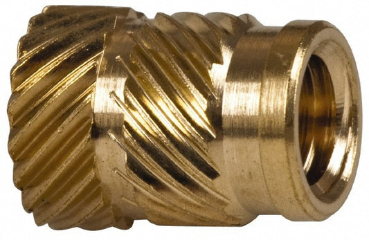 E-Z LOK HI-132-WH 1/4" Drill, 10 32 UNF, 0.278" Diam, Brass Unheaded Heat Installed Threaded Insert