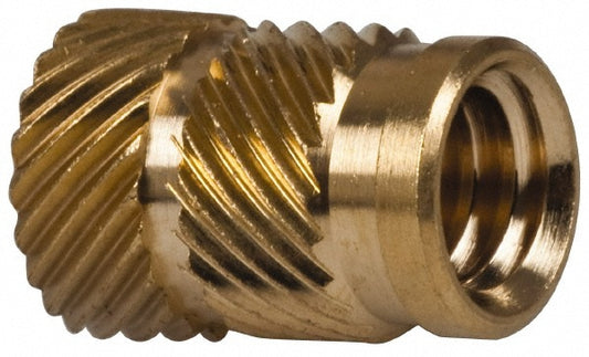 E-Z LOK HI-420-WH 5/16" Drill, 1/4 20 UNC, 0.341" Diam, Brass Unheaded Heat Installed Threaded Insert