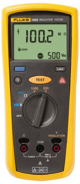 Fluke FLUKE- 1503 Backlight Display, 2,000 Megohm Electrical Insulation Resistance Tester & Megohmmeter