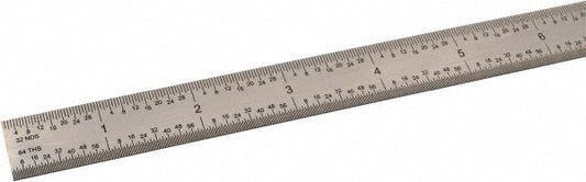 SPI 13-963-4 Steel Rule 48" OAL, 16R Graduation, Flexible, 3/4" OAW