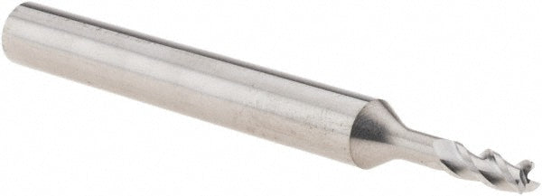 Iscar 5622971 Corner Radius End Mill 3.00 mm Dia, 7.00 mm LOC, 0.10 mm Radius, 3 Flute, Solid Carbide