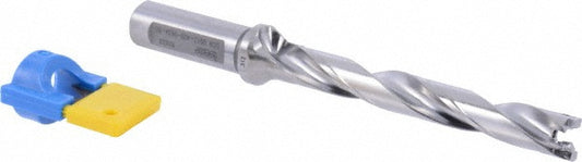 Iscar 3202481 Replaceable-Tip Drill 0.512 to 0.547" Dia, 4.09" Max Depth, 5/8" Weldon Flat Shank
