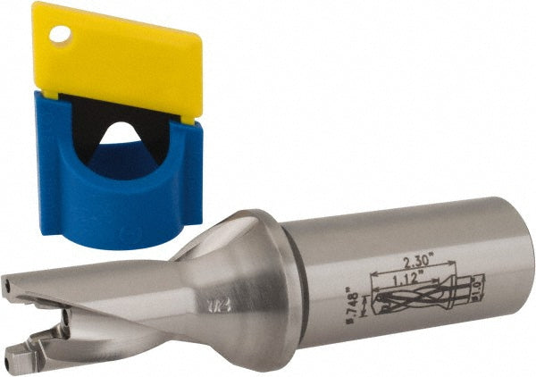 Iscar 3202513 Replaceable-Tip Drill 0.748 to 0.783" Dia, 1.12" Max Depth, 1" Weldon Flat Shank