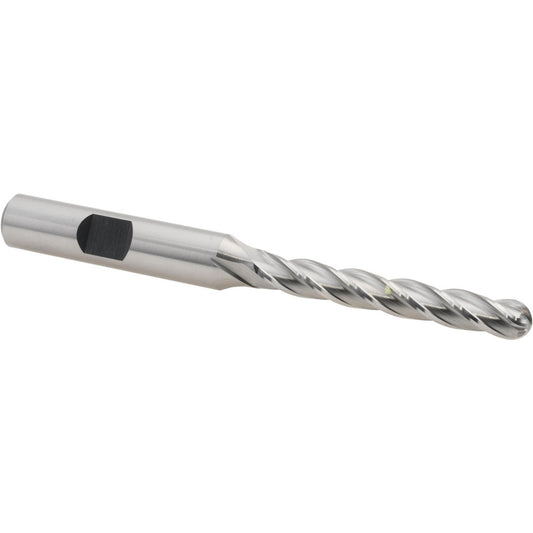 Hertel E299914035 Ball End Mill 1/4" Dia, 1-3/4" LOC, 4 Flute, Cobalt