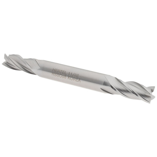Hertel E2053022 Square End Mill 11/32" Dia, 3/4" LOC, 4 Flutes, Cobalt