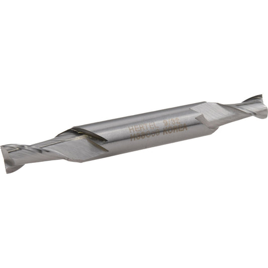 Hertel E2050018 Square End Mill 9/32'' Dia, 9/16'' LOC, 3/8'' Shank Dia, 3-1/8'' OAL, 2 Flutes, Cobalt