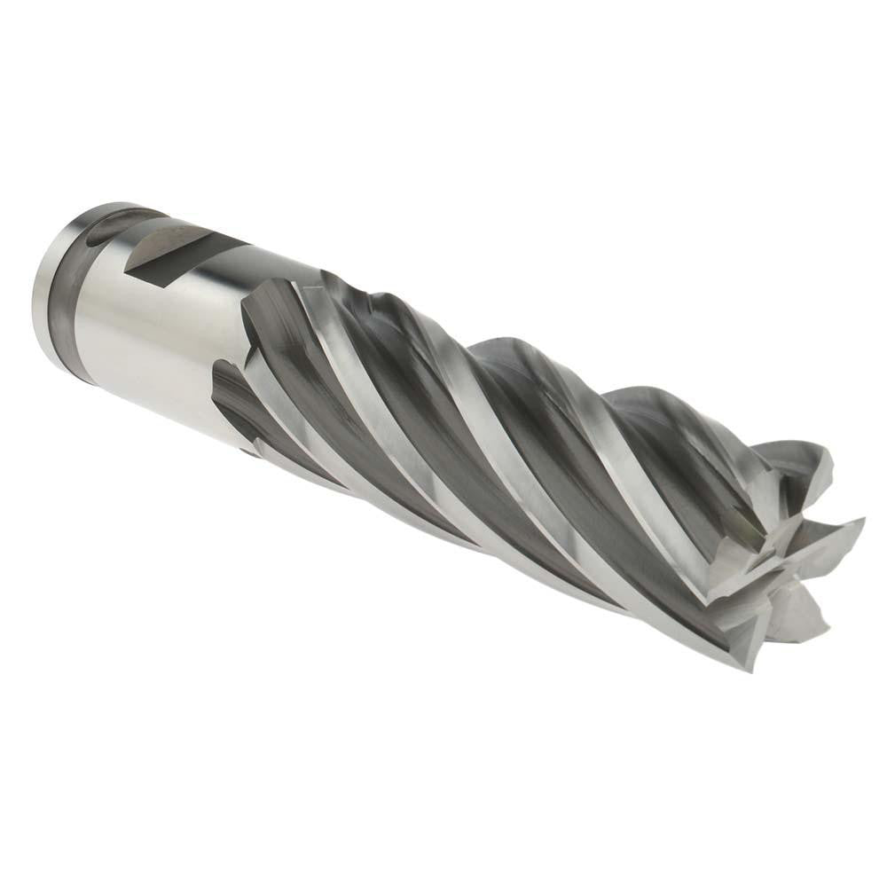 Hertel E4162902 Square End Mill 2" Dia, 6" LOC, 6 Flutes, Cobalt