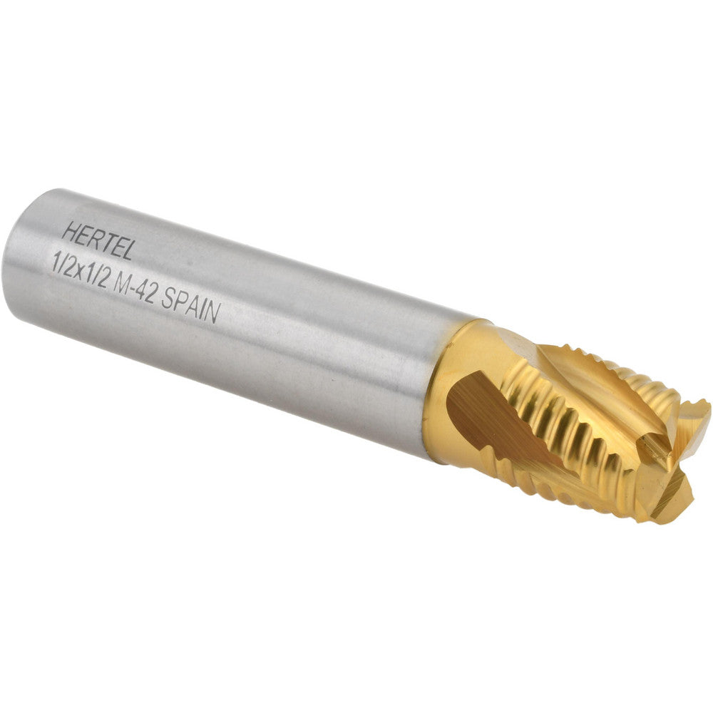 Hertel 91197038 Roughing End Mill 1/2" Dia, 4 Flute, Fine Pitch, Single End, Cobalt